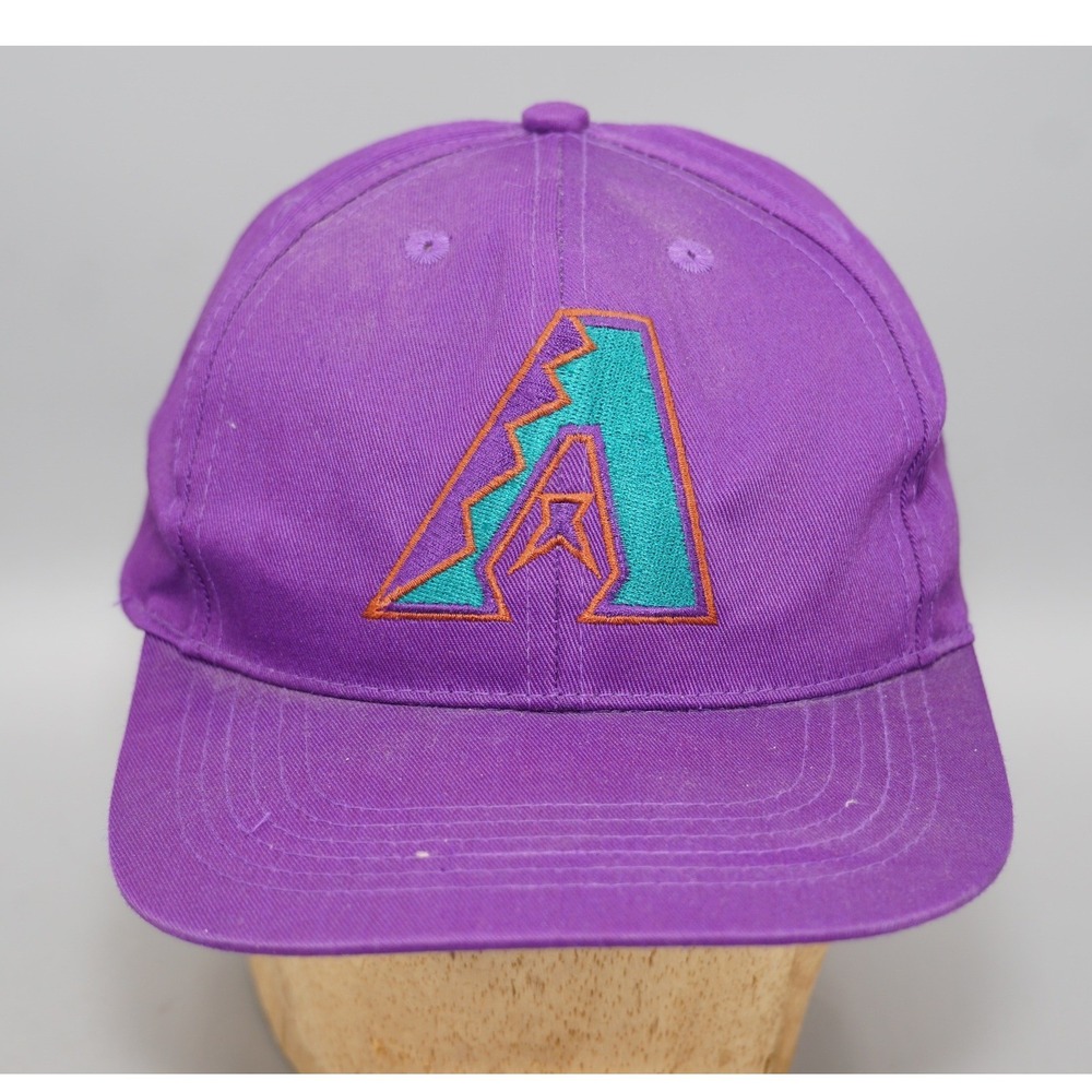 Vintage Arizona Diamondbacks MLB Snapback Hat Purple Teal Copper Logo Cap